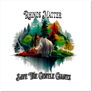 Rhinos Matter Save The Gentle Giants Posters and Art